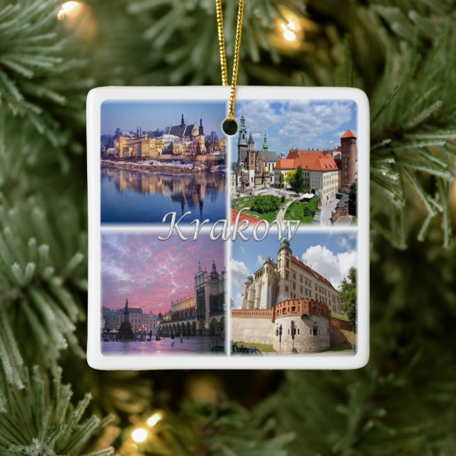 Ornamento De Cerâmica zPL009 KRAKOW, Polônia, Europa, (Árvore)