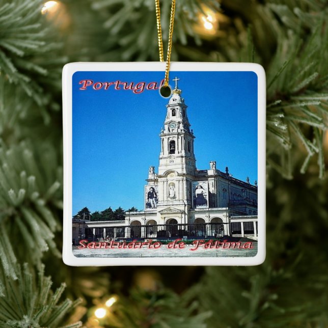 Ornamento De Cerâmica zPT011 SANTUÁRIO DE FATIMA, Portugal, (Árvore)