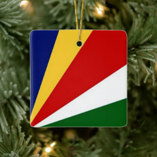 Ornamento De Cerâmica zSC001 SEYCHELLES, Flag, África,