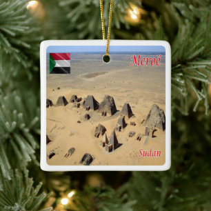 Ornamento De Cerâmica zSD007 MEROE, Vista aérea, Sudão, África,