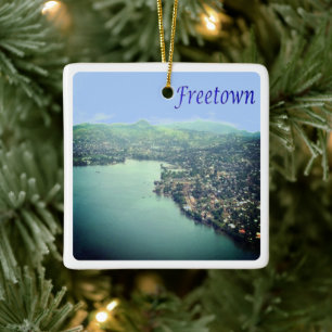 Ornamento De Cerâmica zSL004 FREETOWN, Panorama, Serra Leoa,