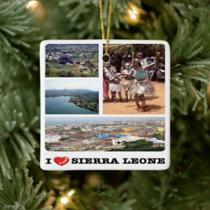 Ornamento De Cerâmica zSL006 SIERRA LEONE, I Love, Mosaic, África,