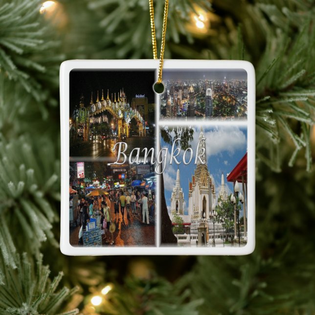 Ornamento De Cerâmica zTH008: mosaico de BANGKOK, Tailândia, Ásia, (Árvore)