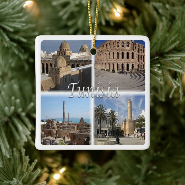 Ornamento De Cerâmica zTN018 TUNÍSIA, Mosaico, África, (Árvore)