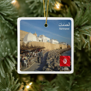 Ornamento De Cerâmica zTN019 HAMMAMET EL-Ḥ AMMĀMĀT, Tunísia,