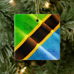Ornamento De Cerâmica zTZ002 TANZÂNIA, Bandeira de Ondas, África,
