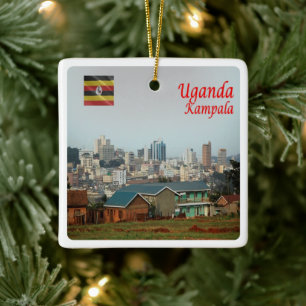 Ornamento De Cerâmica zUG005 KAMPALA, Skyline, Uganda, África,