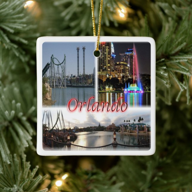 Ornamento De Cerâmica zUS056 ORLANDO Florida, Orlando, América (Árvore)