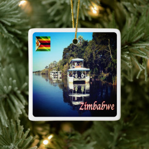 Ornamento De Cerâmica ZW012 VICTORIA FALLS, Zimbabué, África,