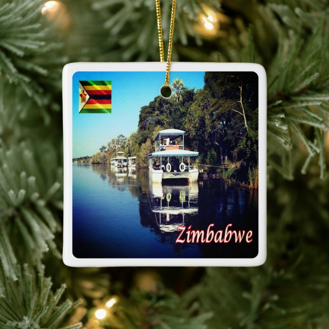 Ornamento De Cerâmica ZW012 VICTORIA FALLS, Zimbabué, África, (Árvore)