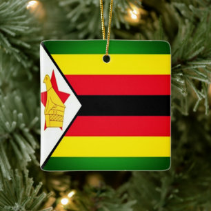 Ornamento De Cerâmica zZW001 ZIMBABWE, Flag, Africa, Fridge