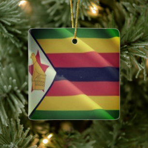 Ornamento De Cerâmica ZZW002 ZIMBABWE, Bandeira de Ondas, África,