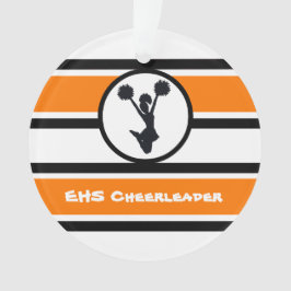 Ornamento de Cheerleader Laranja e Preto Personali