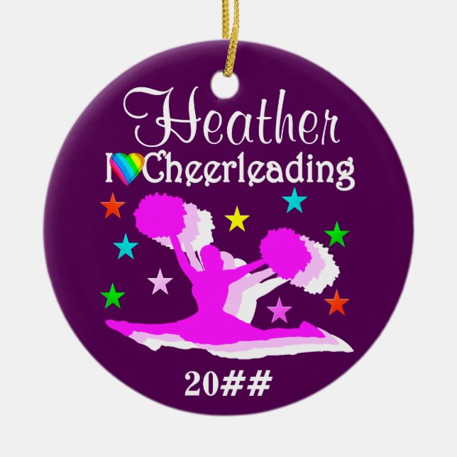 ORNAMENTO DE CHEERLEADER PERSONALIZADO BONITO (Frente)