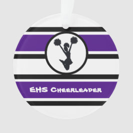 Ornamento de Cheerleader Roxo e Preto Personalizad