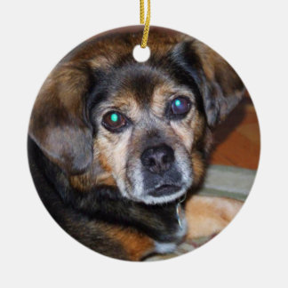 Ornamento de Chrstmas do cão de Puggle