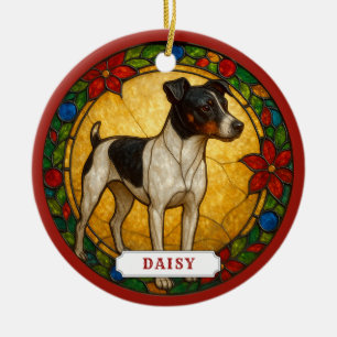 Ornamento de Círculo de Cerâmica de Cachorro Terri