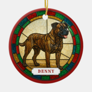 Ornamento de Círculo de Cerâmica do Cão de Gado do