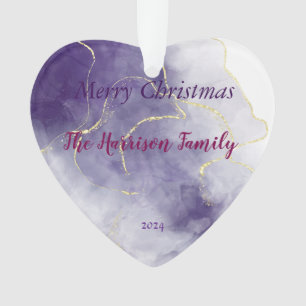 Ornamento de Coração Acrilato de Marble de Água