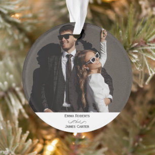 Ornamento de Coração de Caligrafia para Casamento