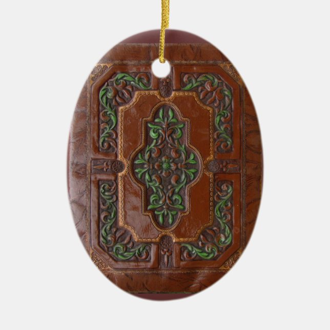 Ornamento de couro do ~ do design da caixa (Frente)