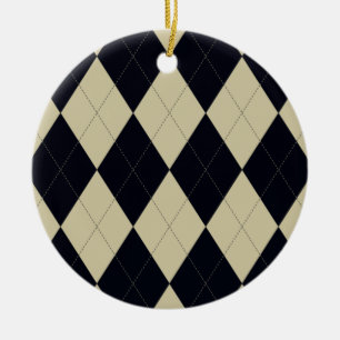 Ornamento de Creme e Argyle Preto