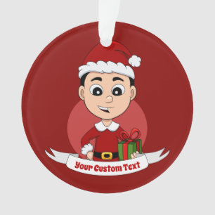 Ornamento de desenhos animados do menino de Natal
