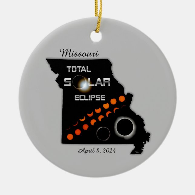 Ornamento de Eclipse Solar do Missouri (Frente)