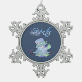 Ornamento De Estanho Floco De Neve Blues de inverno giro