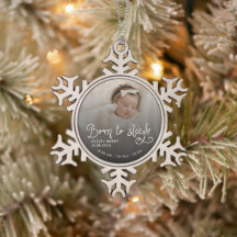 Born to Sleigh Baby Photo Birth Stats Christmas