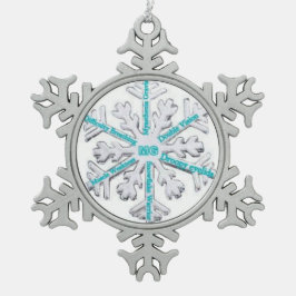Ornamento De Estanho Floco De Neve Cerceta PewterOrnament da consciência de Gravis da
