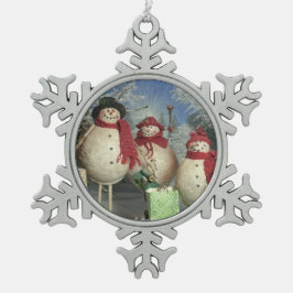Ornamento De Estanho Floco De Neve Clientes felizes