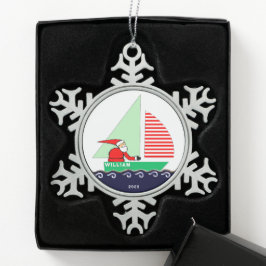 Ornamento De Estanho Floco De Neve Colecionável de Natal à Vela