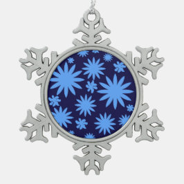 Ornamento De Estanho Floco De Neve Costume do azul do ornamento da árvore do peltre