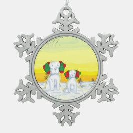 Ornamento De Estanho Floco De Neve doggy snowman/ snowdog