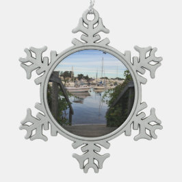 Ornamento De Estanho Floco De Neve Enfeites de natal de Cape Cod -- Porto de Falmouth