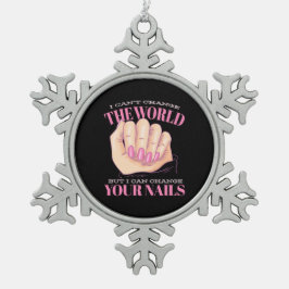 Ornamento De Estanho Floco De Neve Eu Consigo Suas Unhas E O Mundo