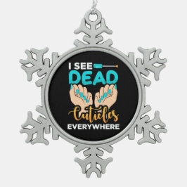 Ornamento De Estanho Floco De Neve Eu Vejo Círculos Em Todo Lugar