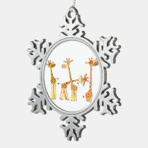 Girafas de desenho animado fofas: ornamento de pel