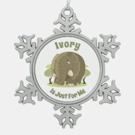 Ornamento De Estanho Floco De Neve Ivory é apenas para mim, um ornamento com moldura