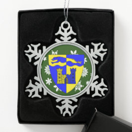 Ornamento De Estanho Floco De Neve Longford Ireland Crest Irish