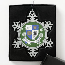 Ornamento De Estanho Floco De Neve Monaghan Ireland Crest Irish