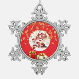 Ornamento De Estanho Floco De Neve Natal Legal do Papai Noel no Natal 🎅