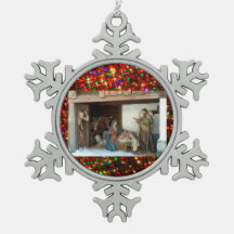 Natividade da vila sob estrelas multicoloridas da 