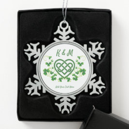 Ornamento De Estanho Floco De Neve Nó de Amor Celta Irlandês Personalizado