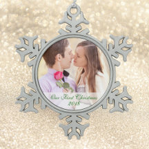 Nossa Foto Primeiro Ornamento de Floco de Neve de