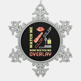 Ornamento De Estanho Floco De Neve Observar Sobreposição de Artista de Nail