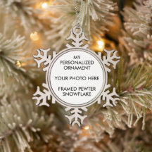 ORNAMENTO DE FOTOGRAFIA personalizada SNOWFLAKE