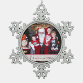 Ornamento De Estanho Floco De Neve Ornamento do floco de neve do Natal da foto de