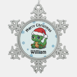 Ornamento De Estanho Floco De Neve Ornamento Personalizado de Floco de Neve de Feliz 